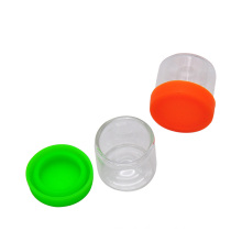 Non Stick Glass Silicone Jar Wax Oil 8ML Concentrate Container Storage Jars Oil Cream Box